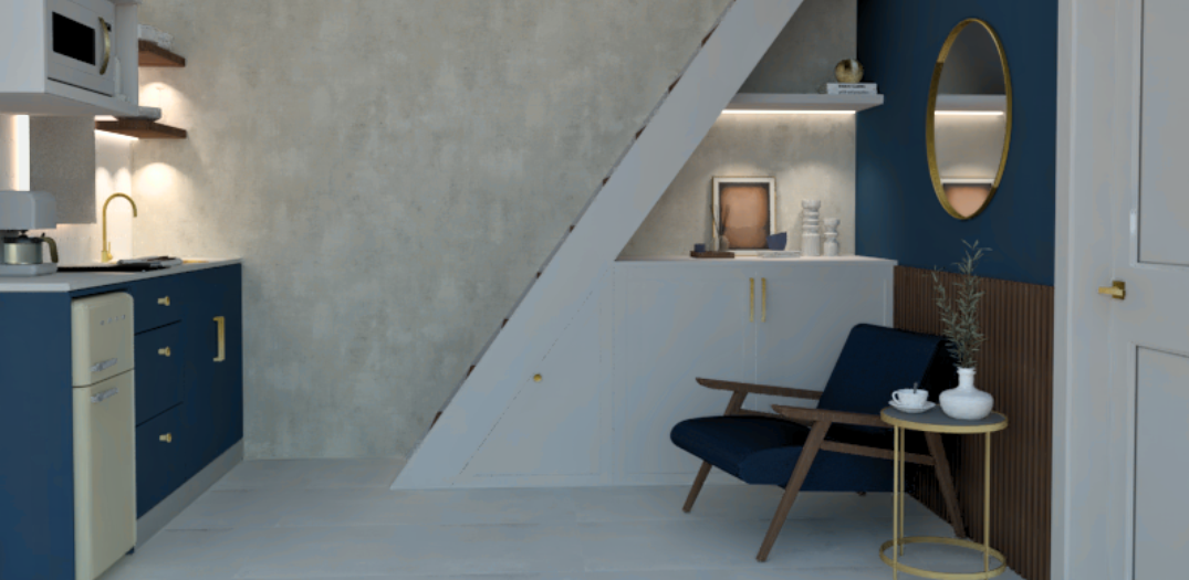 Representación provisional del interior de Loft Vid Añil
